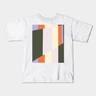 Harvest Edge, colorful stripes pattern with crisp edges in harvest hues Kids T-Shirt